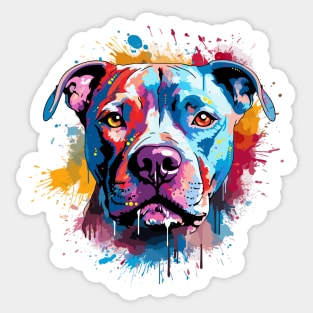 Watercolor Pitbull Sticker